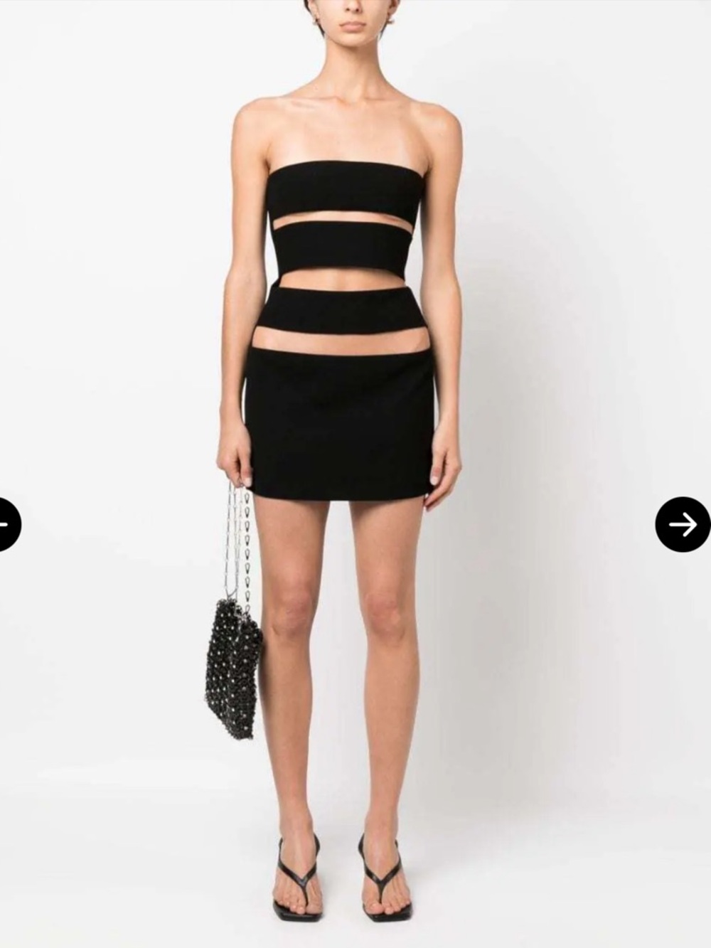 Mônot Black Strapless Cutout Mini Dress NWT sz S